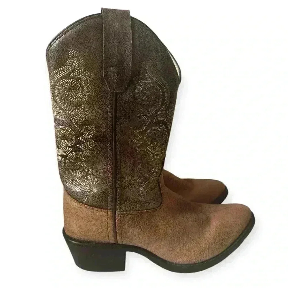 Old West Kids Boots Unisex-Child J Toe Vintage Little Kid Boots size 1.0 D - Picture 3 of 6